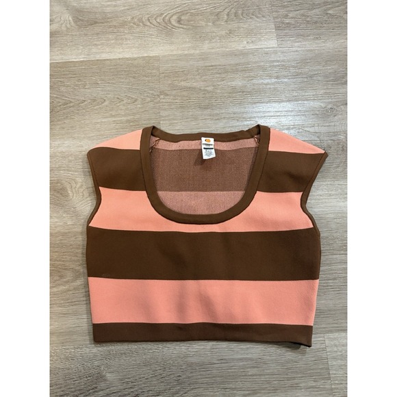 New! Tropic Of C Women's Striped Ballet Crop Top Small - Picture 1 of 3